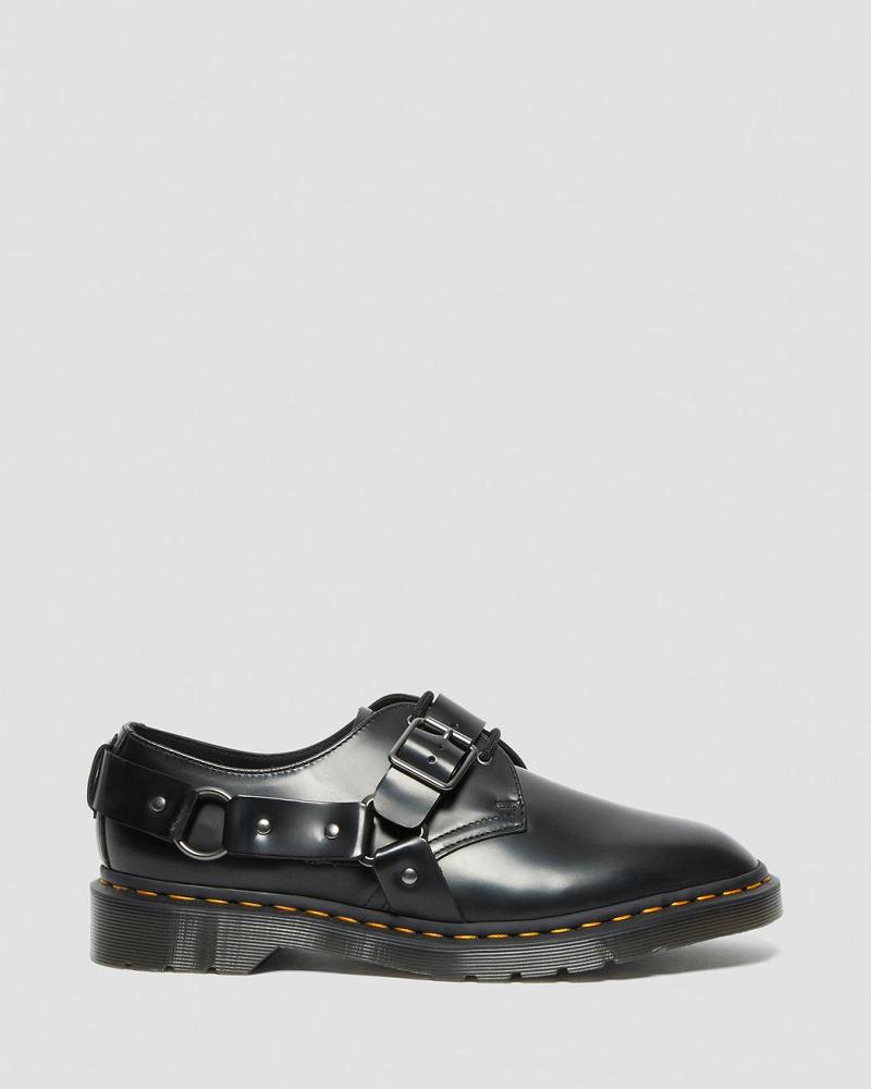 Zapatos Con Hebilla Dr Martens Henree Polished Smooth Cuero Hombre Negros | MX 235SGL